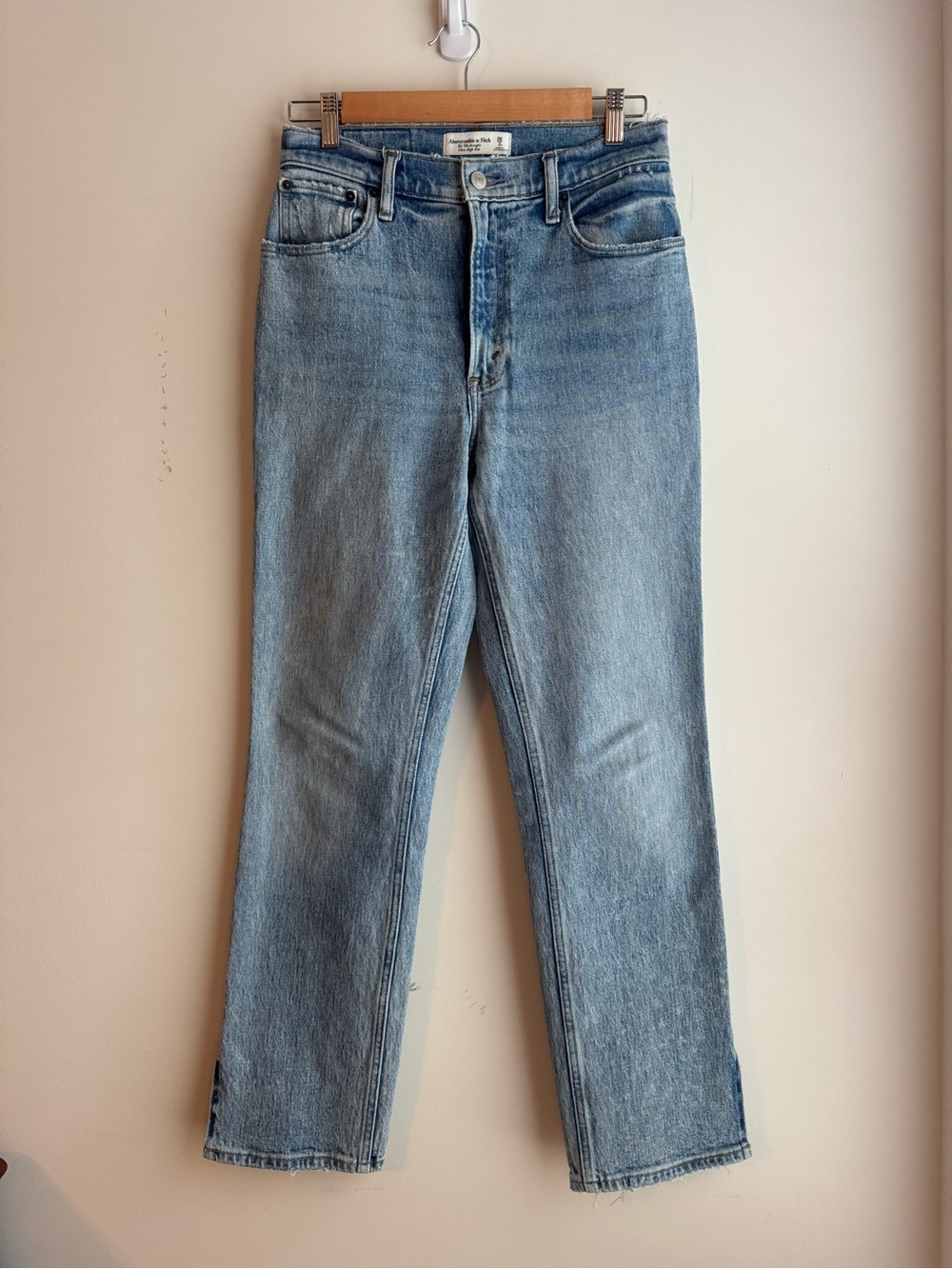 Abercrombie & Fitch Light Blue High-Rise Straight Jeans
